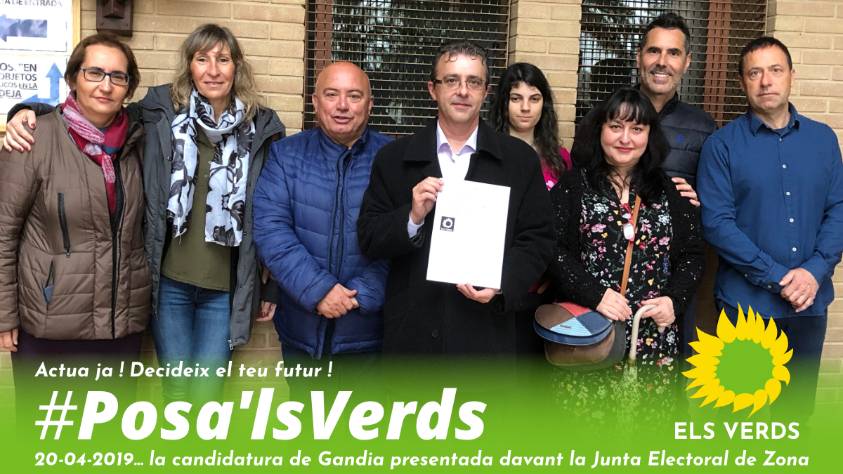 Els Verds de Gandia presenten la seua candidatura davant la Junta Electoral de Zona